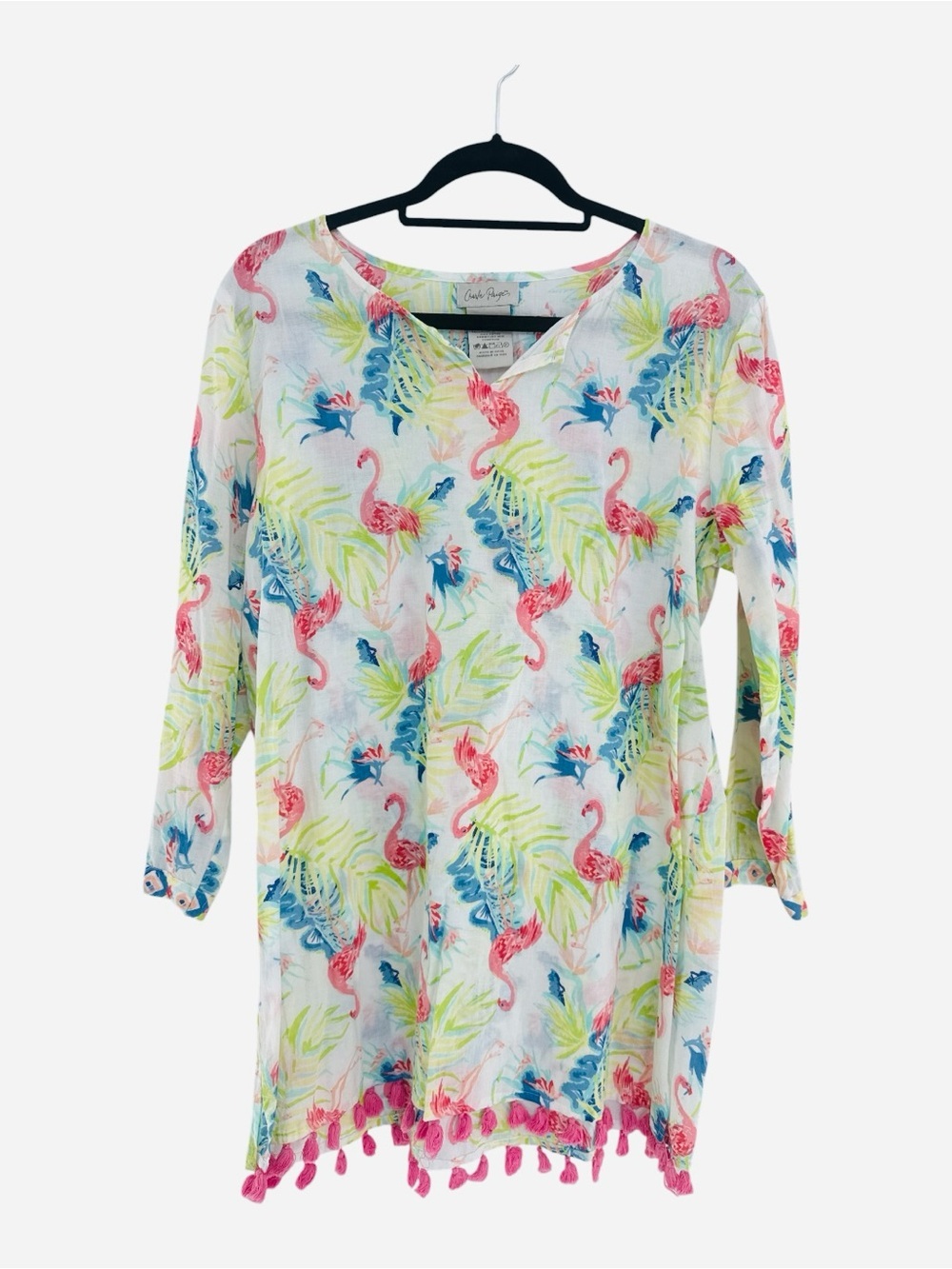 Charlie Paige Coastal Flamingo Print Cover Up